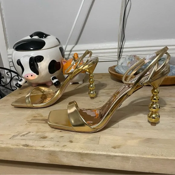 Badgley Mischka Ivette II Metallic Stiletto Sandal Size 9 - Picture 4 of 10